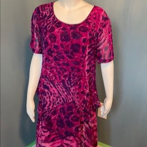 Phool pink & purple animal print maxi dress medium